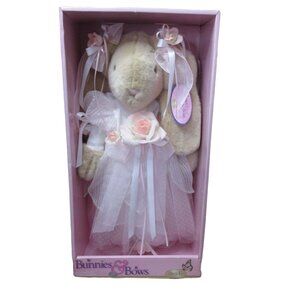 Bitsy Bunnies and Bows The Brass Key Easter Flowers Bunny Plush 21” Tall